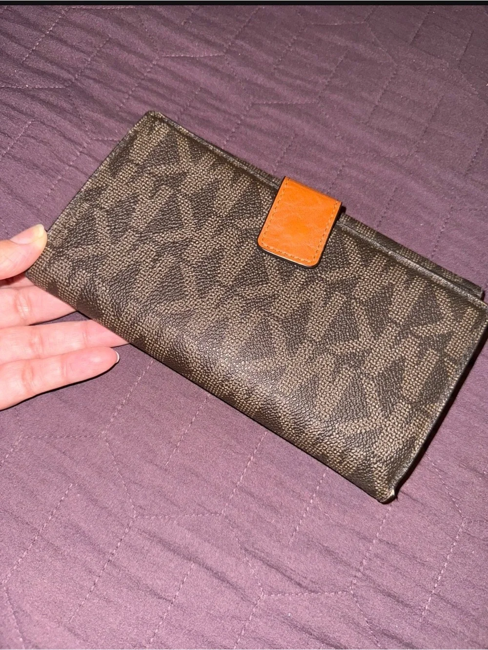 Michael Kors Black Pebbled Leather MK Logo Card Holder